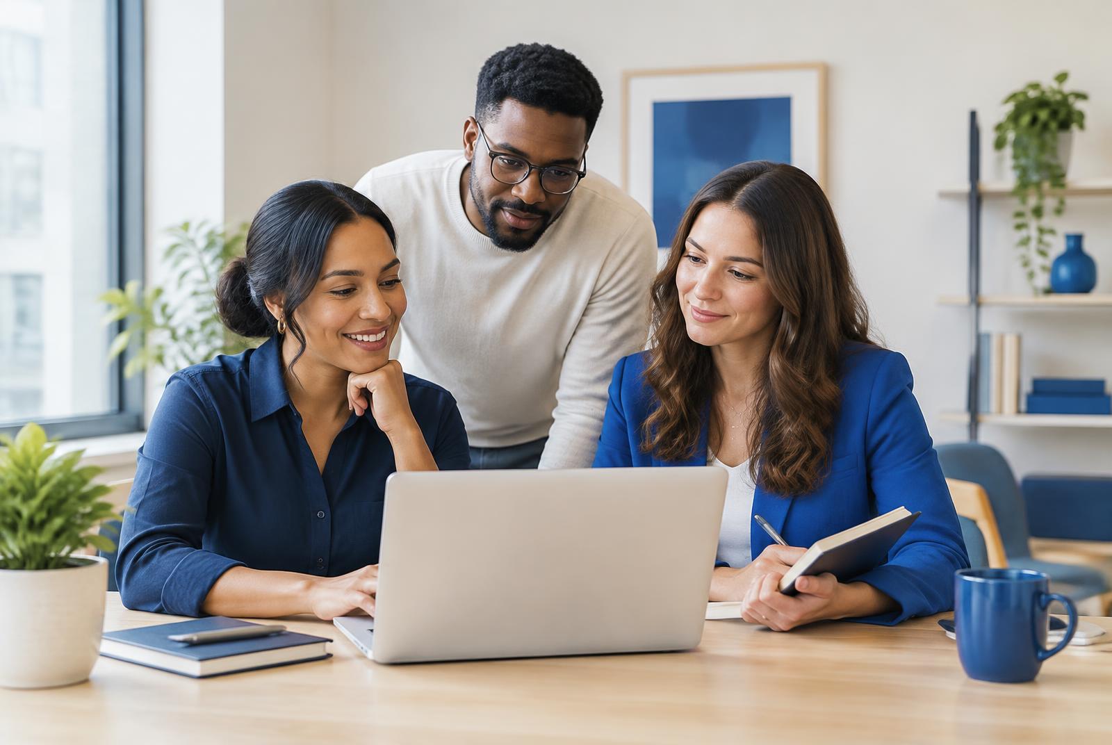 Virtual assistance professionals collaborating on client work
